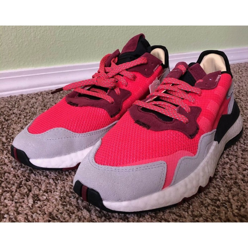 NEW ADIDAS NITE JOGGER EE5883 SHOCK RED REFLECTIVE